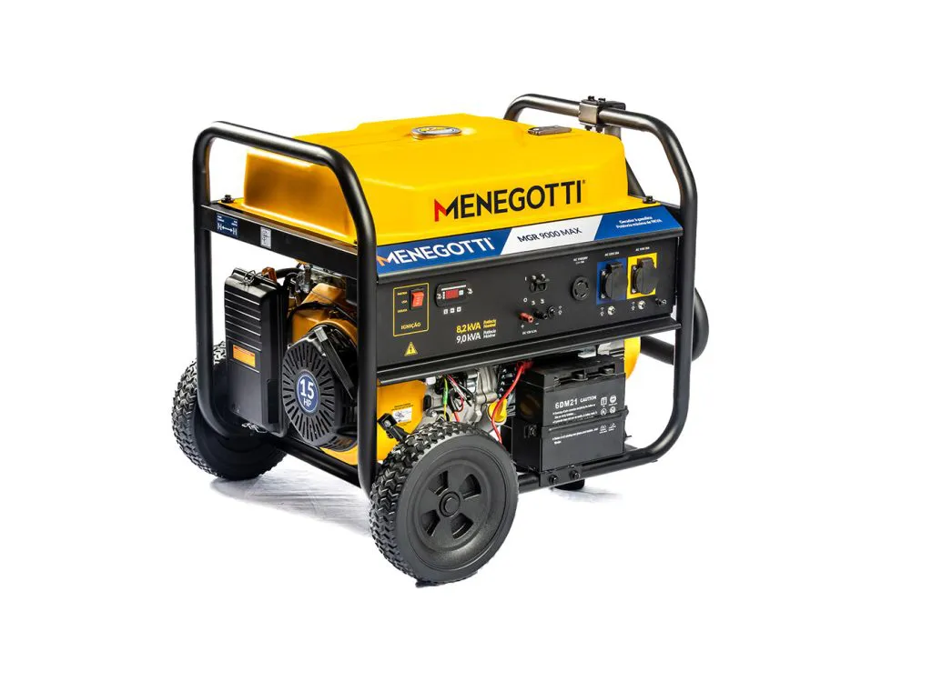 Gerador MGR 9000 Max Monofásico 110/220V 60HZ 9kVA Partida Elétrica Gasolina MENEGOTTI